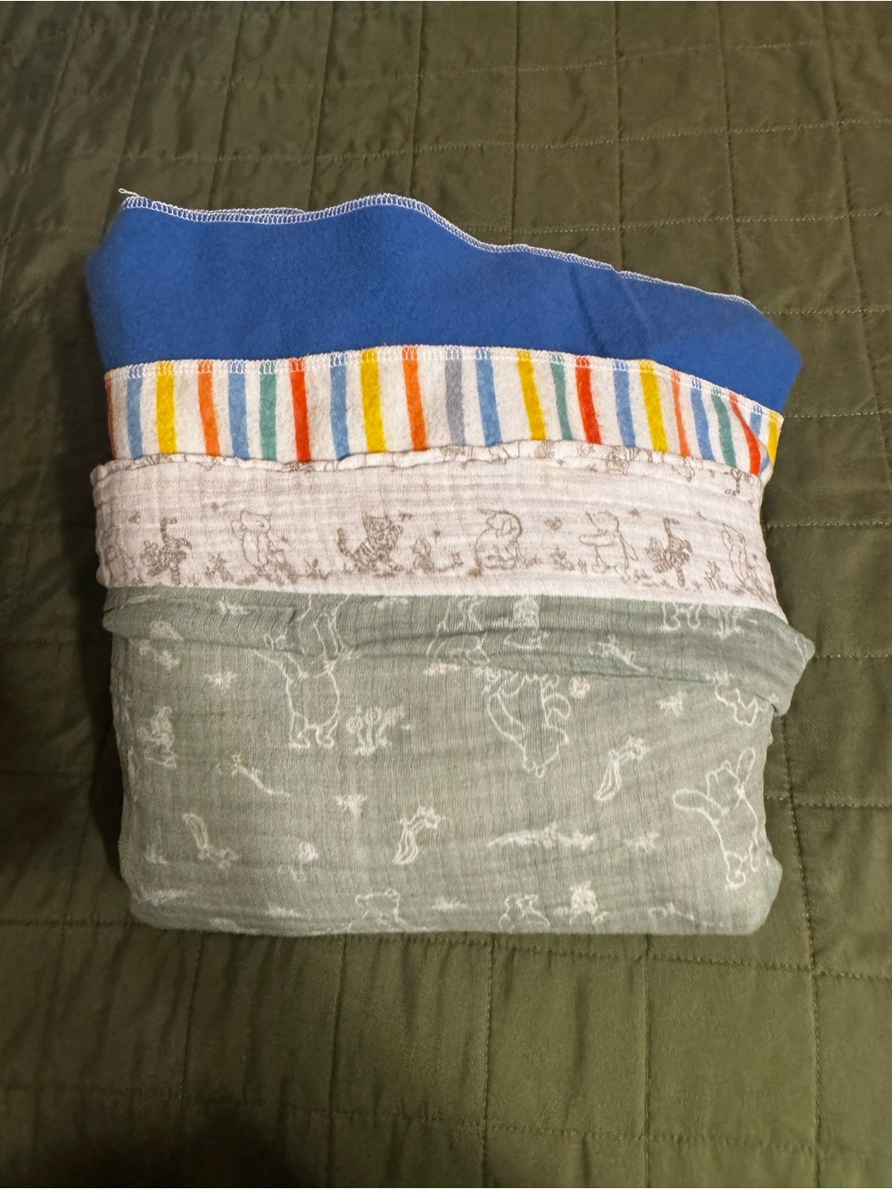 Disney And Others Lot of Five Lightweight Baby Blankets Boy Themed Various Sizes